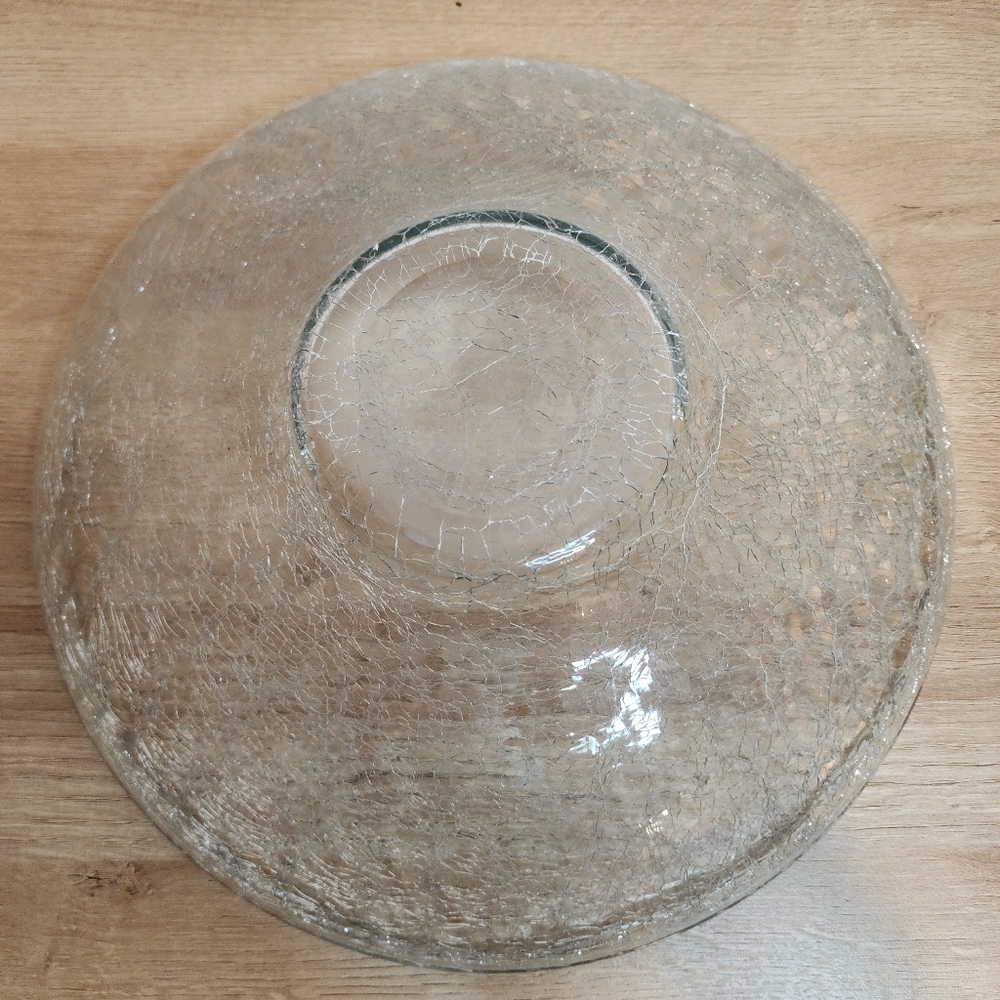 Crackled Glass Display or Serving Bowl New - Picture 5 of 5